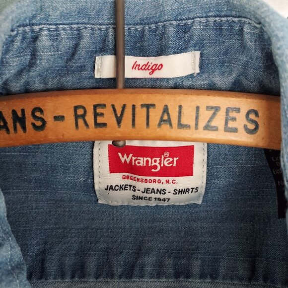 Led Zeppelin ZOSO Wrangler Indigo Shirt  with Hand embroidery oversized M - Picture 10 of 13